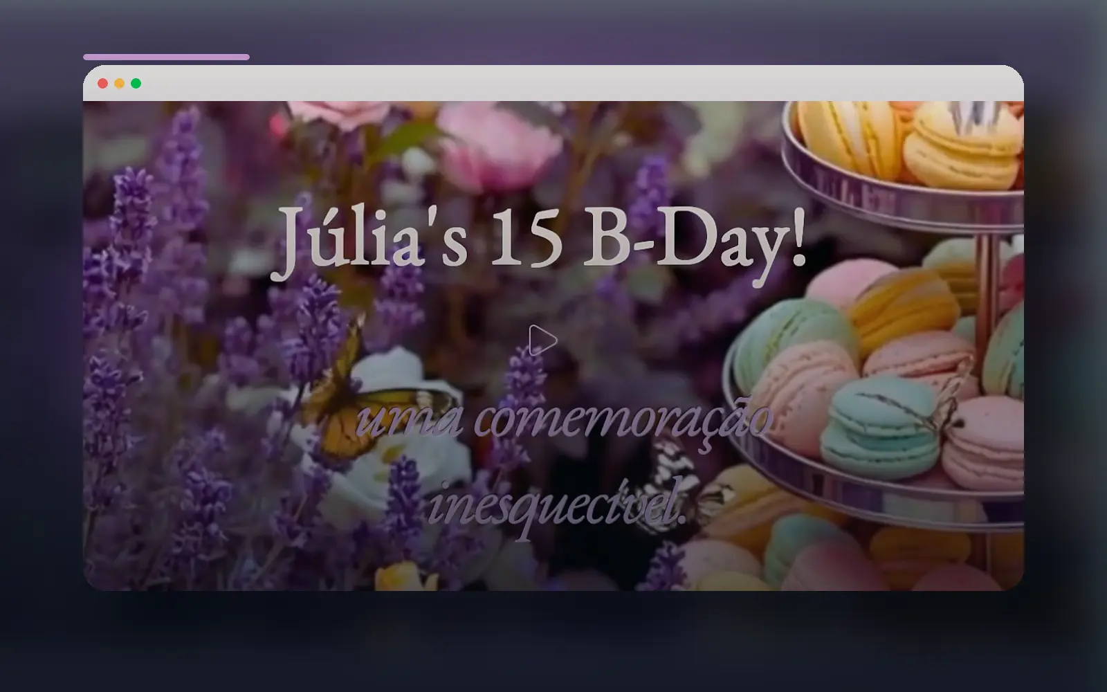 Landing page autoral de aniversário de 15 anos